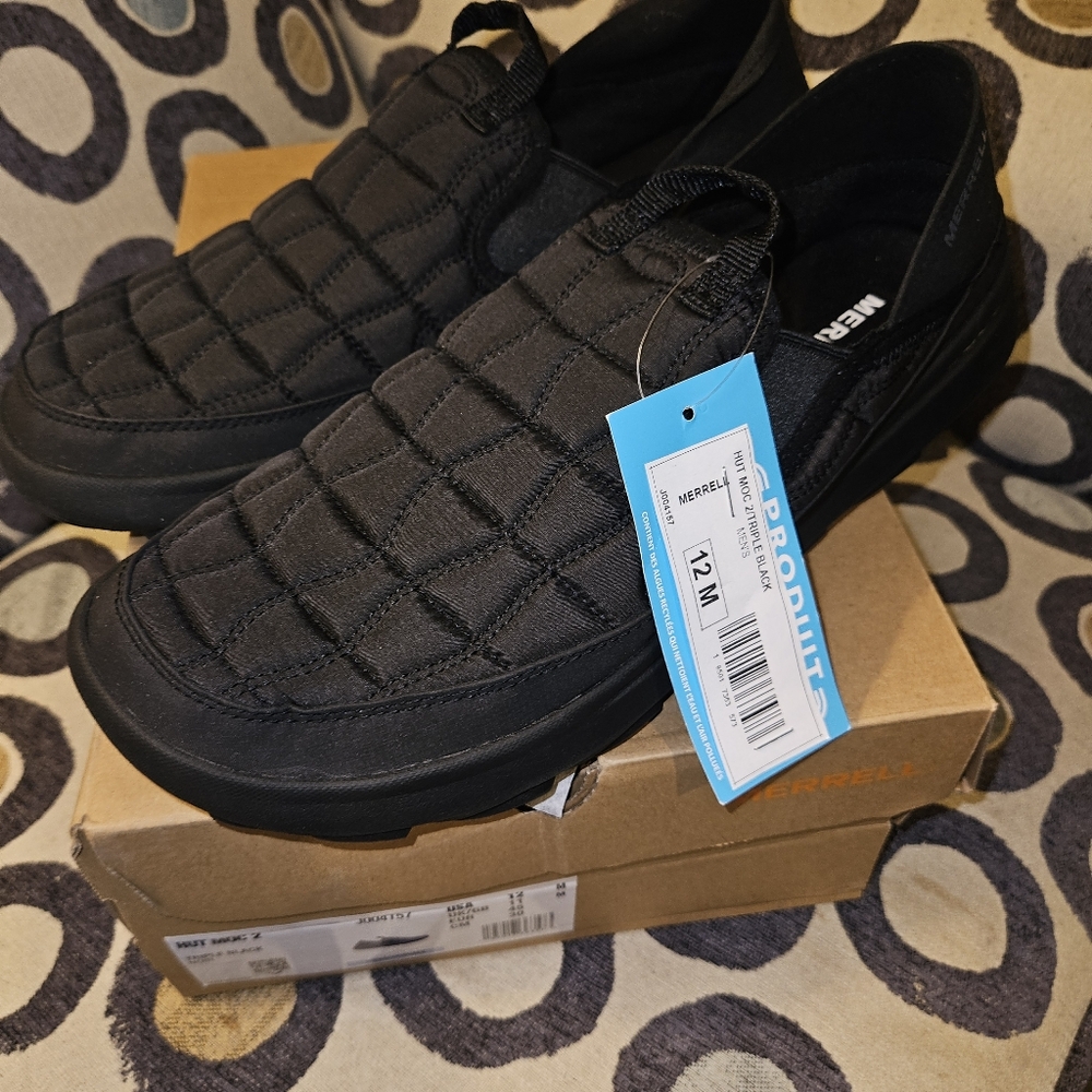 Merrell Men's Quilted Black Slip-Ons